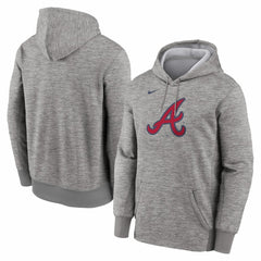 Atlanta Braves Primary Logo Therma Hoodie Heather Gray