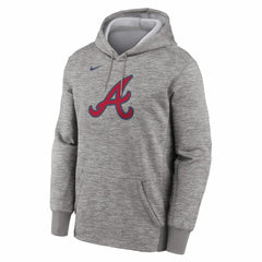 Atlanta Braves Primary Logo Therma Hoodie Heather Gray