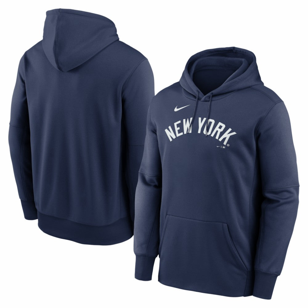 New York Yankees Primary Wordmark Therma Hoodie Navy