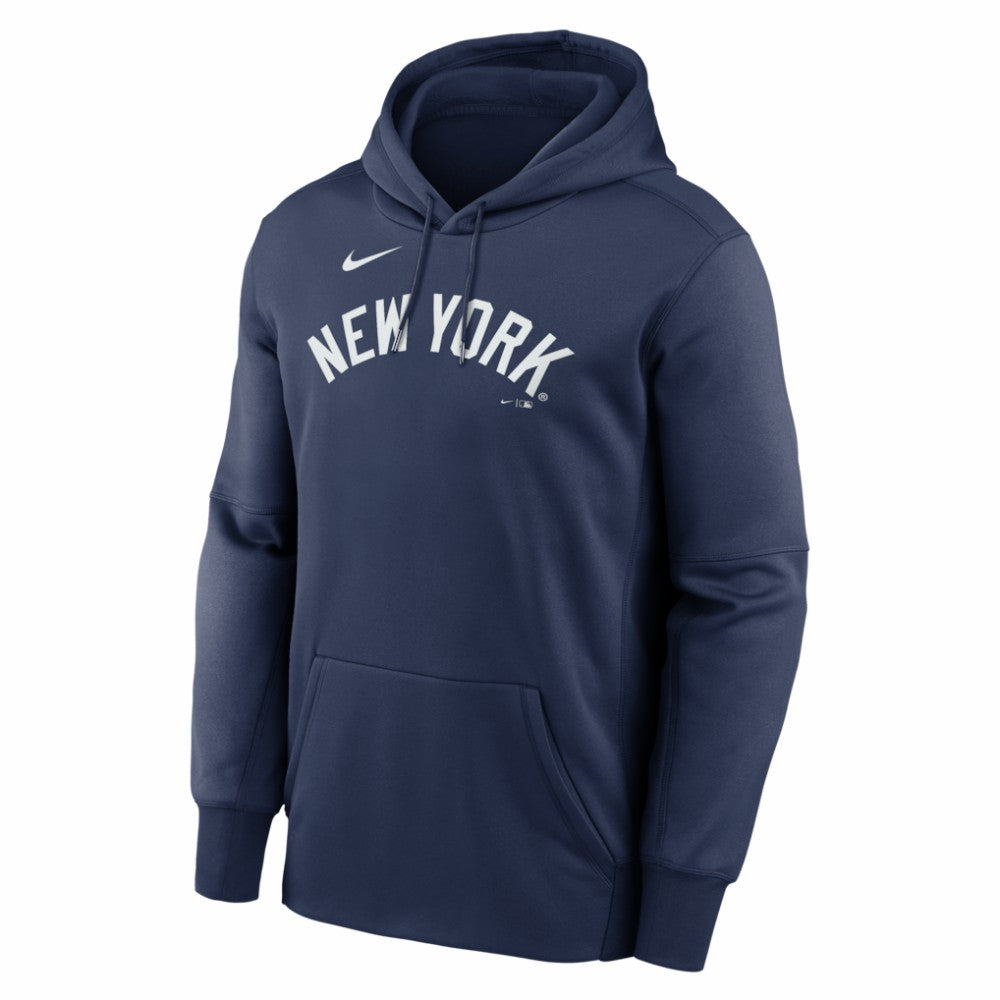 New York Yankees Primary Wordmark Therma Hoodie Navy