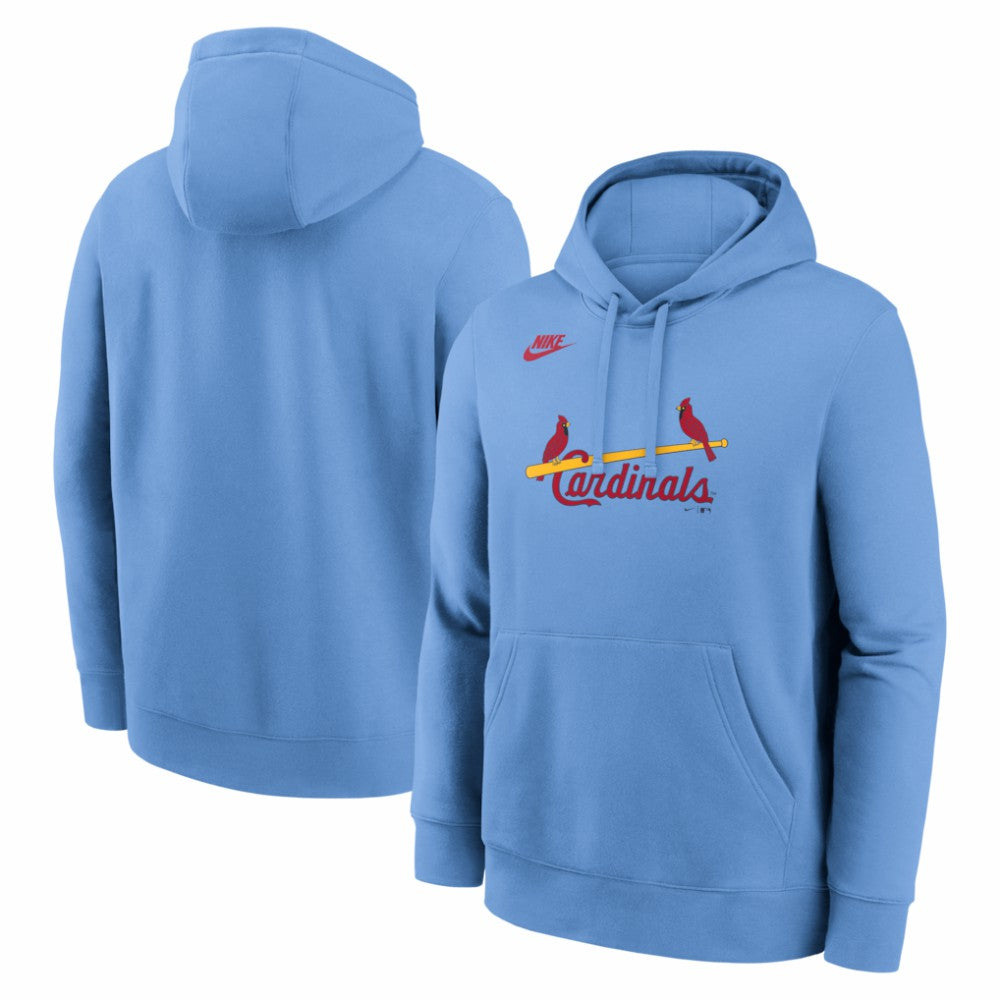St. Louis Cardinals Cooperstown Collection Wordmark Club Hoodie Light Blue
