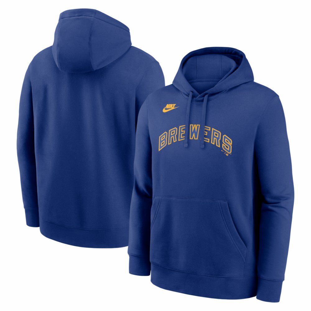 Milwaukee Brewers Cooperstown Collection Wordmark Club Hoodie Royal