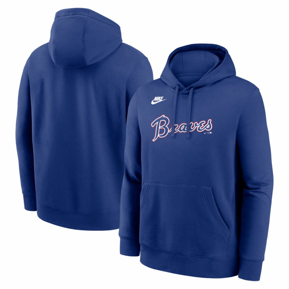 Atlanta Braves Cooperstown Collection Wordmark Club Hoodie Royal