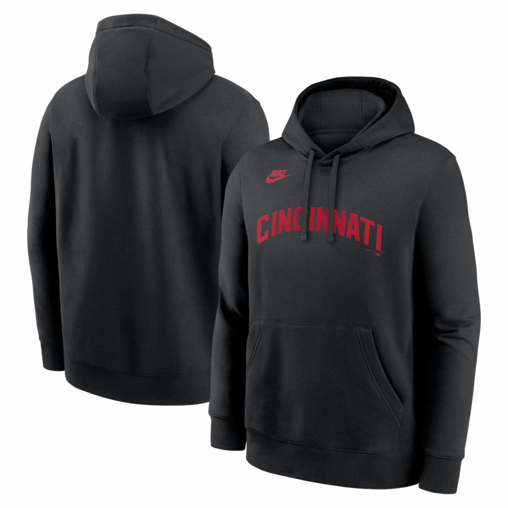 Cincinnati Reds Cooperstown Collection Wordmark Club Hoodie Black