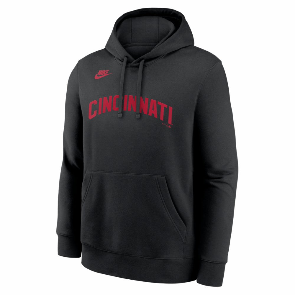 Cincinnati Reds Cooperstown Collection Wordmark Club Hoodie Black