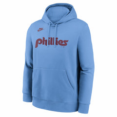 Philadelphia Phillies Cooperstown Collection Wordmark Club Hoodie Light Blue
