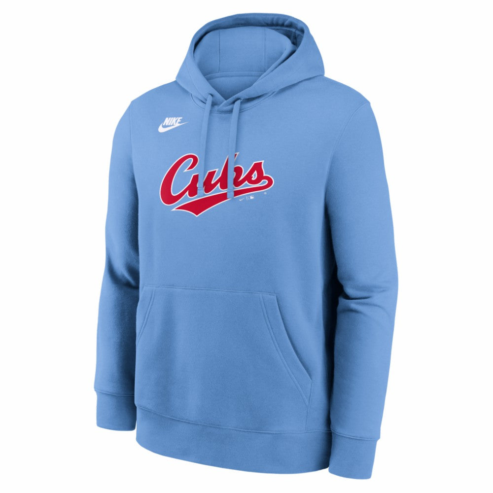 Chicago Cubs Cooperstown Collection Wordmark Club Hoodie Light Blue