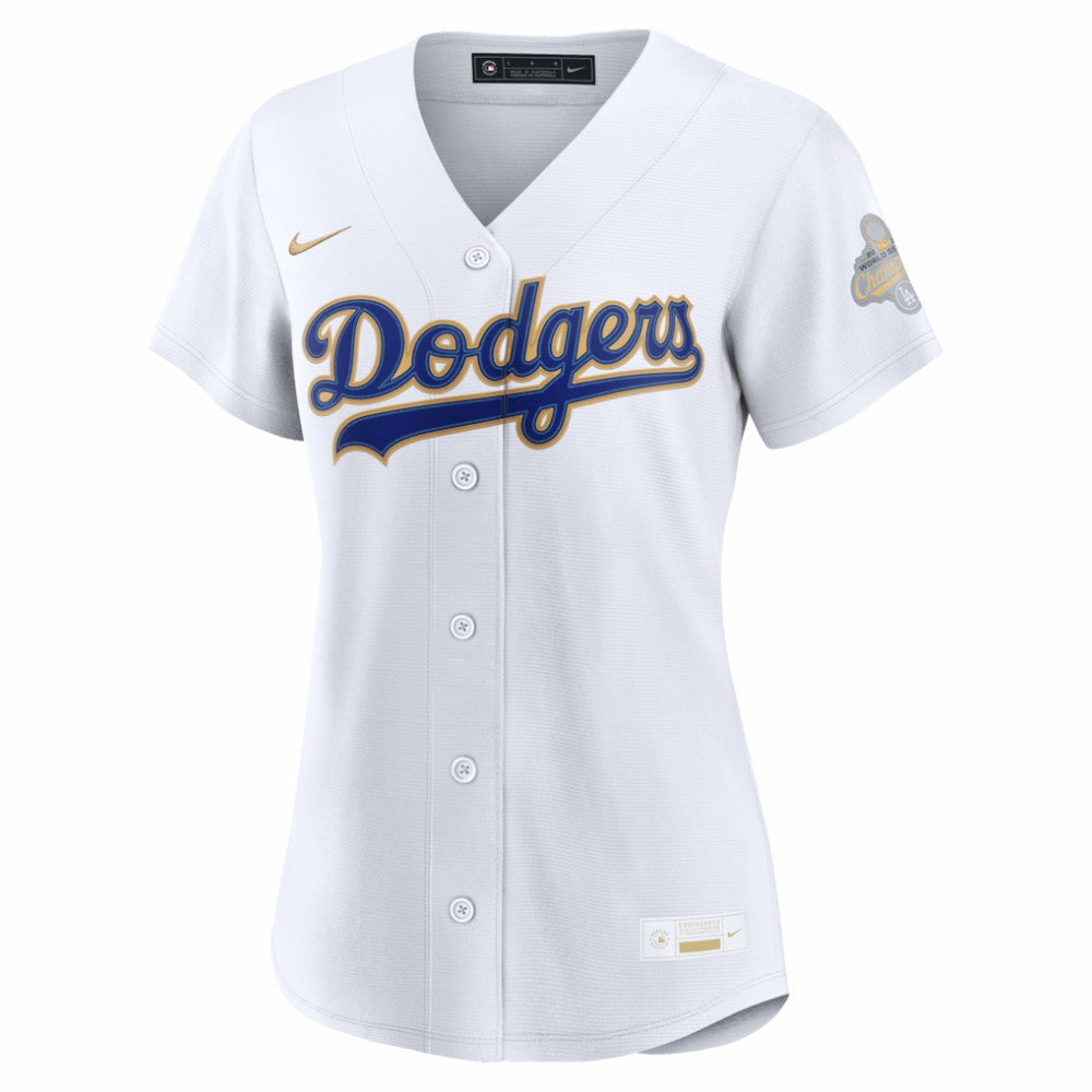 Los Angeles Dodgers Women's 2026 Gold Collection Stadium Jersey White