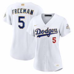 Freddie Freeman Los Angeles Dodgers Women's 2026 Gold Collection Stadium Jersey White
