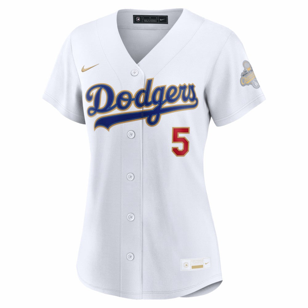Freddie Freeman Los Angeles Dodgers Women's 2026 Gold Collection Stadium Jersey White