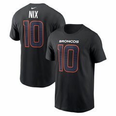 Bo Nix Denver Broncos Carbon Name & Number T-Shirt - Black discount