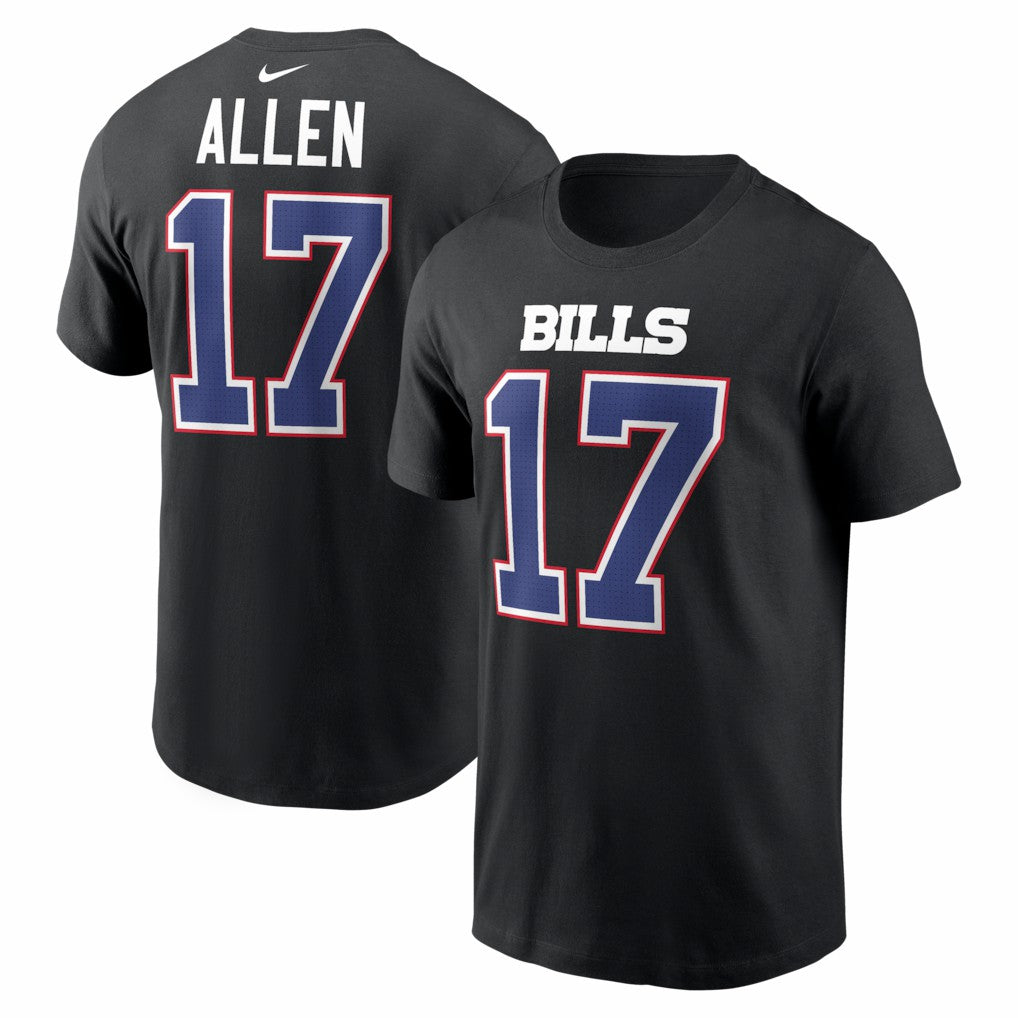 Josh Allen Buffalo Bills Carbon Name & Number T-Shirt - Black for sale
