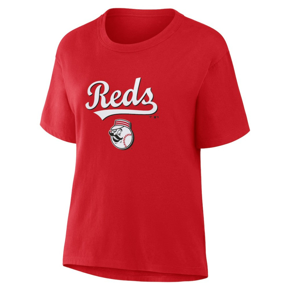 Cincinnati Reds Women's Lockup Legacy T-Shirt Red