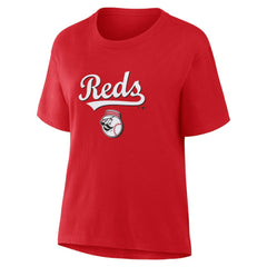 Cincinnati Reds Women's Lockup Legacy T-Shirt Red