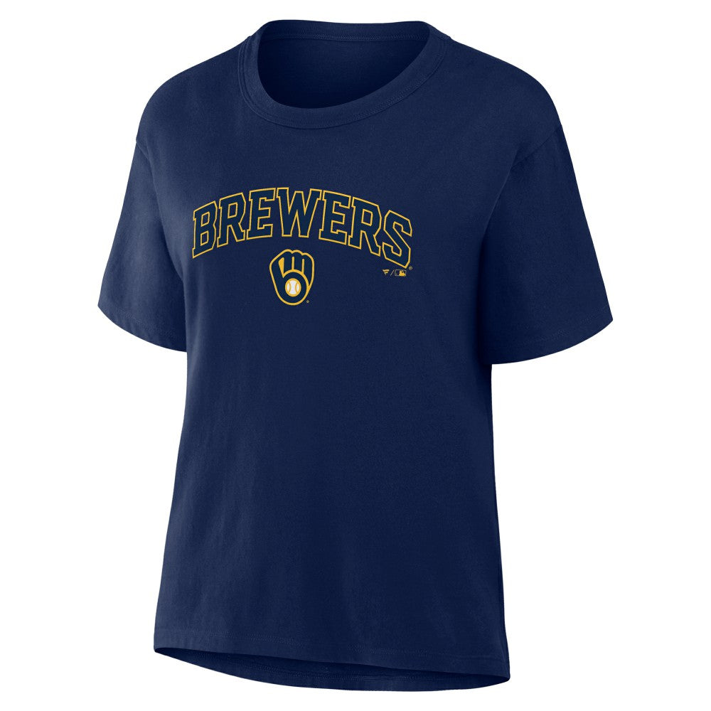 Milwaukee Brewers Women's Lockup Legacy T-Shirt Navy