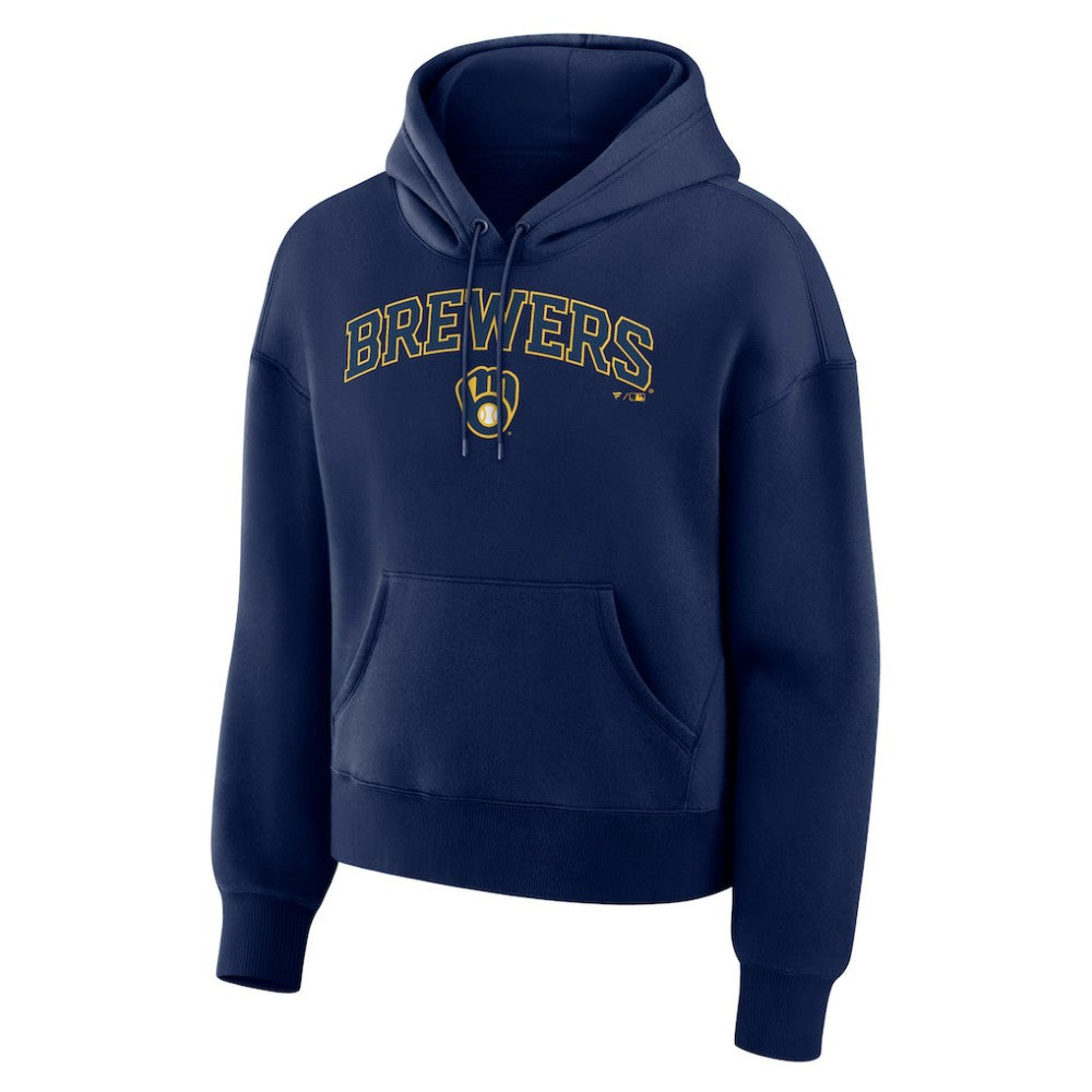 Milwaukee Brewers Women's Lockup Legacy Fleece Hoodie Navy