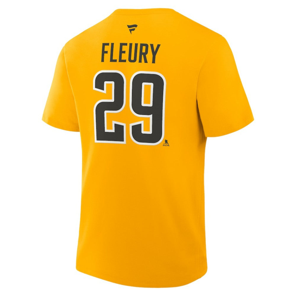 Marc-Andre Fleury Pittsburgh Penguins Fanatics Authentic Stack Name & Number T-Shirt - Gold T-shirts