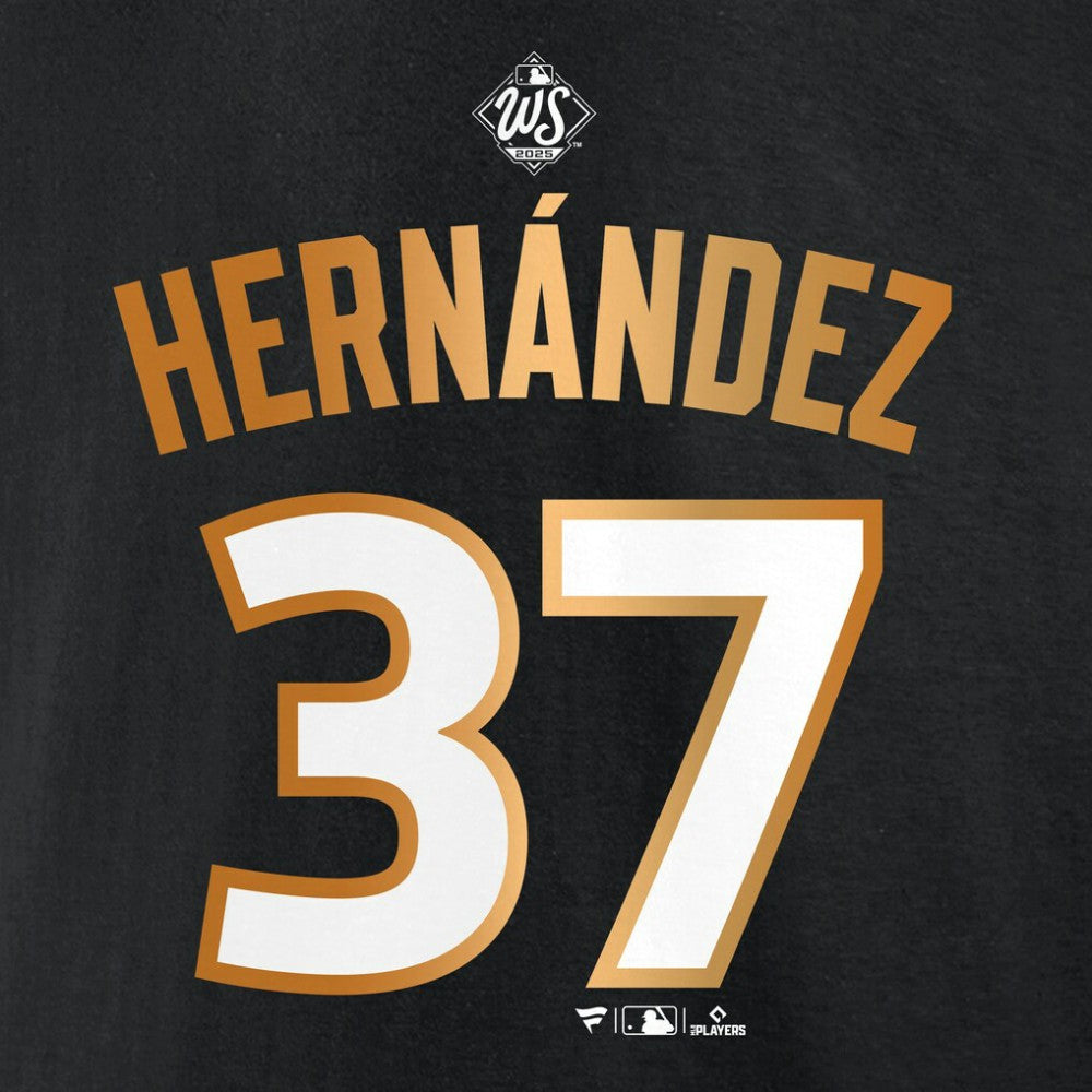Teoscar Hernández Los Angeles Dodgers 2025 World Series Champions Name & Number T-Shirt Black