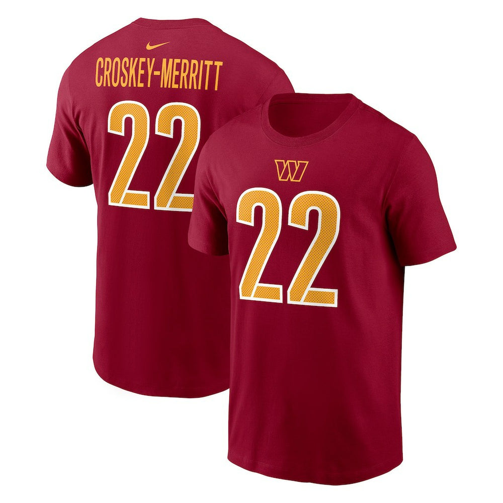 Jacory Croskey-Merritt Washington Commanders Player Name & Number T-Shirt - Burgundy sale