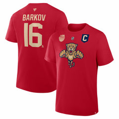 Aleksander Barkov Florida Panthers Fanatics 2026 NHL Winter Classic Authentic Stack Name & Number T-Shirt - Red T-shirts