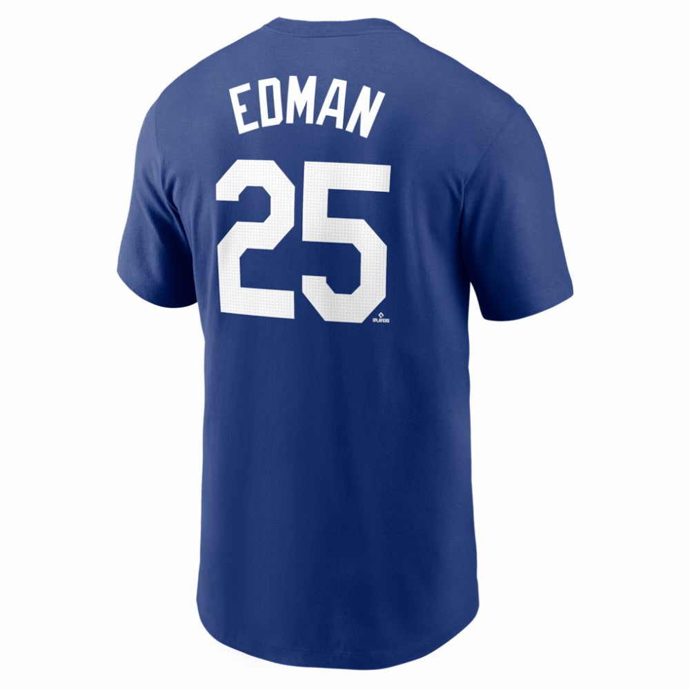 Tommy Edman Los Angeles Dodgers 2025 World Series Champions Name & Number T-Shirt Royal