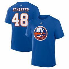 Matthew Schaefer New York Islanders Fanatics Authentic Stack Name & Number T-Shirt - Royal T-shirts