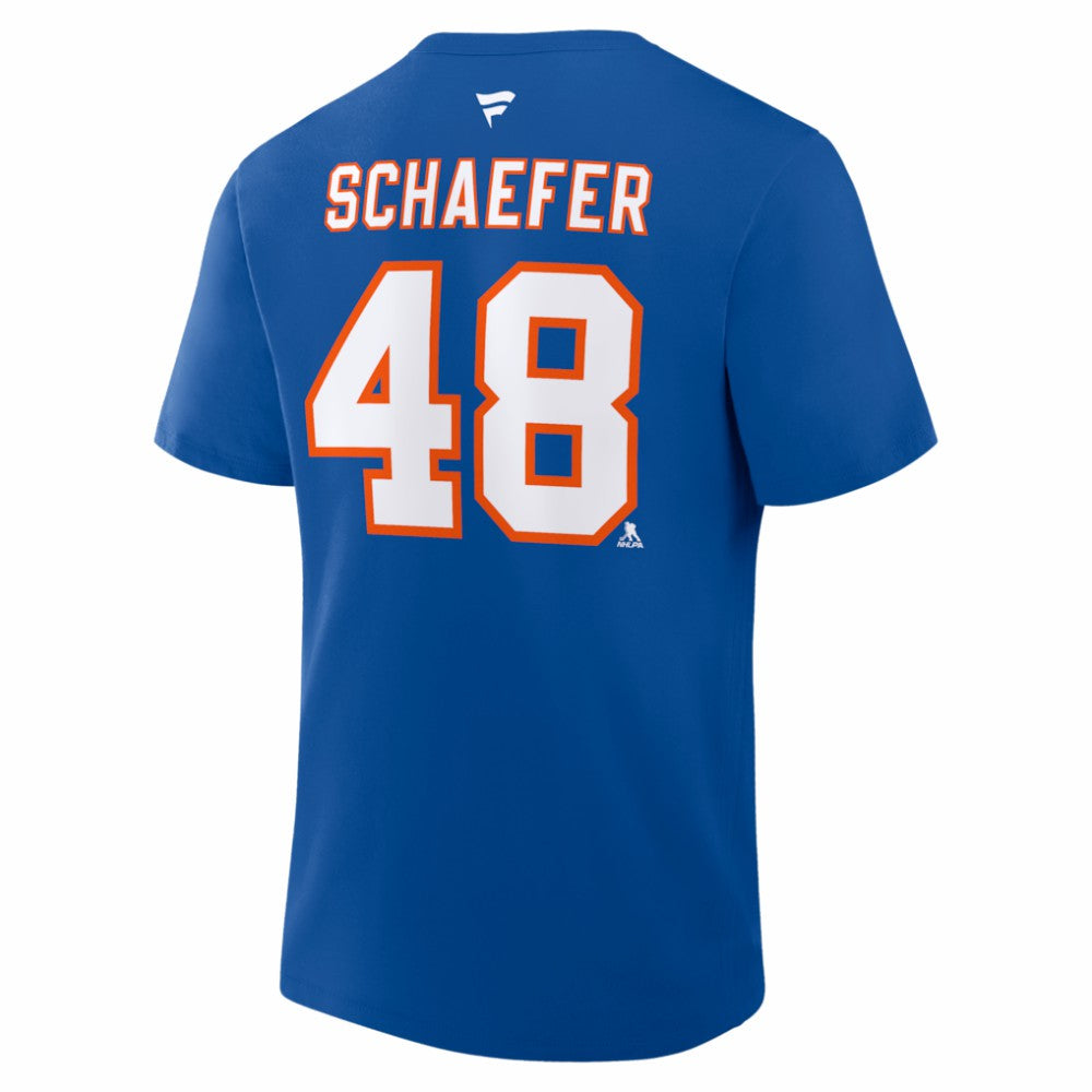 Matthew Schaefer New York Islanders Fanatics Authentic Stack Name & Number T-Shirt - Royal T-shirts