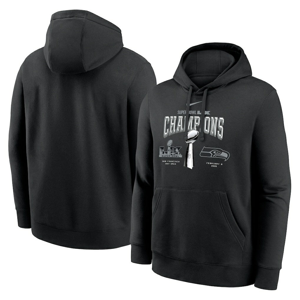 Seattle Seahawks Super Bowl LX Champions Locker Room Trophy Collection Fleece Hoodie - Black outlet