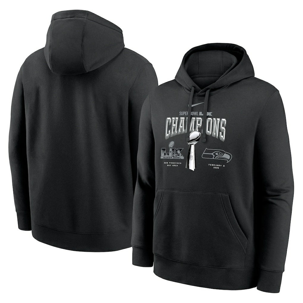 Seattle Seahawks Super Bowl LX Champions Locker Room Trophy Collection Fleece Hoodie - Black outlet