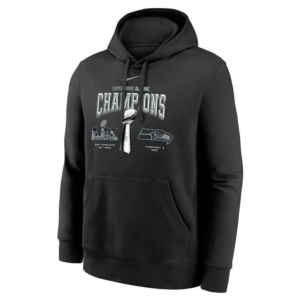 Seattle Seahawks Super Bowl LX Champions Locker Room Trophy Collection Fleece Hoodie - Black outlet