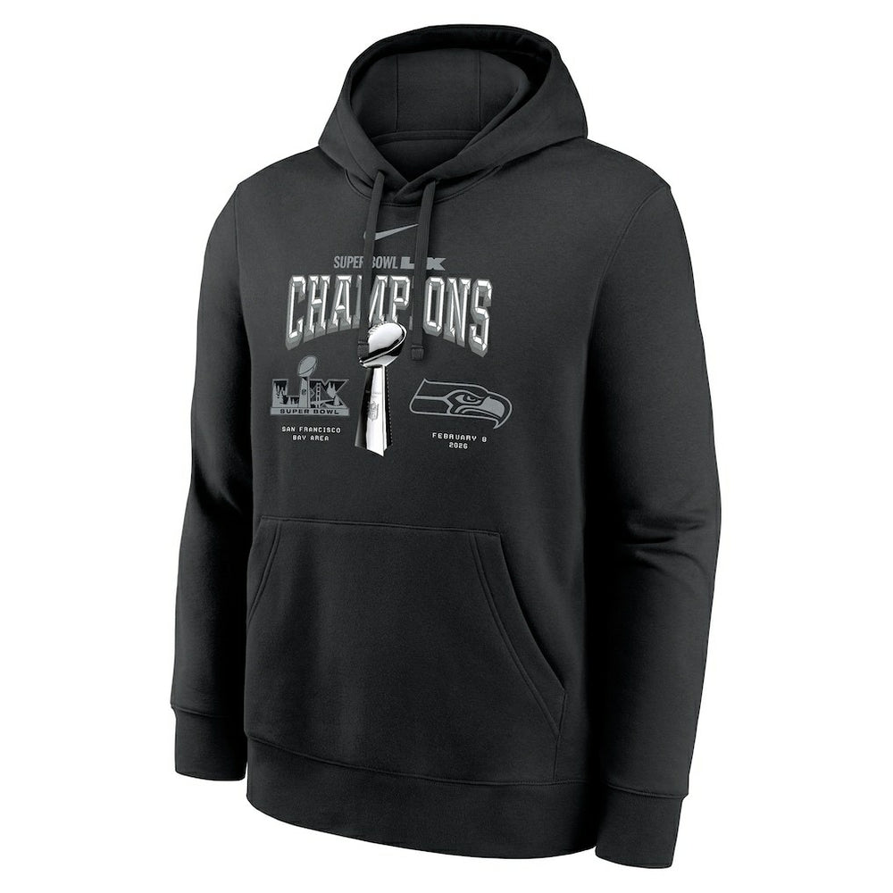 Seattle Seahawks Super Bowl LX Champions Locker Room Trophy Collection Fleece Hoodie - Black outlet