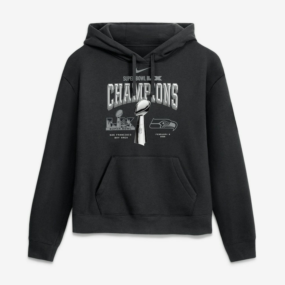 Seattle Seahawks Women's Super Bowl LX Champions Locker Room Trophy Collection Hoodie - Black on sale
