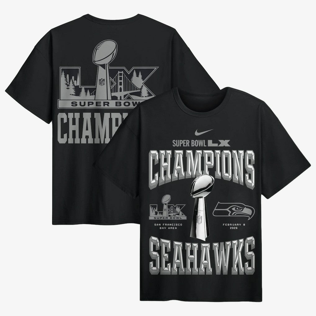 Seattle Seahawks Super Bowl LX Champions Locker Room Trophy Collection Authentic T-Shirt - Black outlet