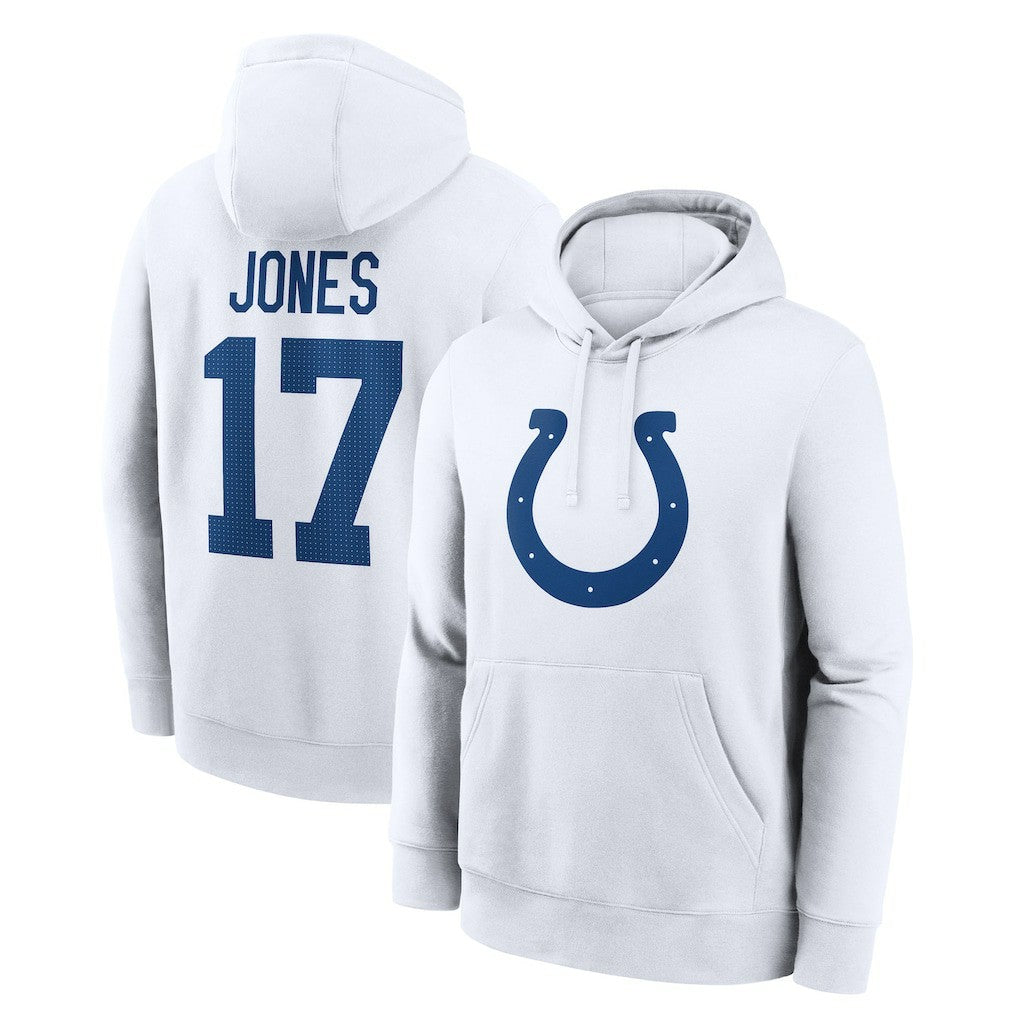 Daniel Jones Indianapolis Colts Player Name & Number Fleece Hoodie - White for sale