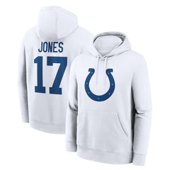 Daniel Jones Indianapolis Colts Player Name & Number Fleece Hoodie - White for sale