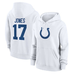Daniel Jones Indianapolis Colts Women's Player Name & Number Fleece Hoodie - White on sale
