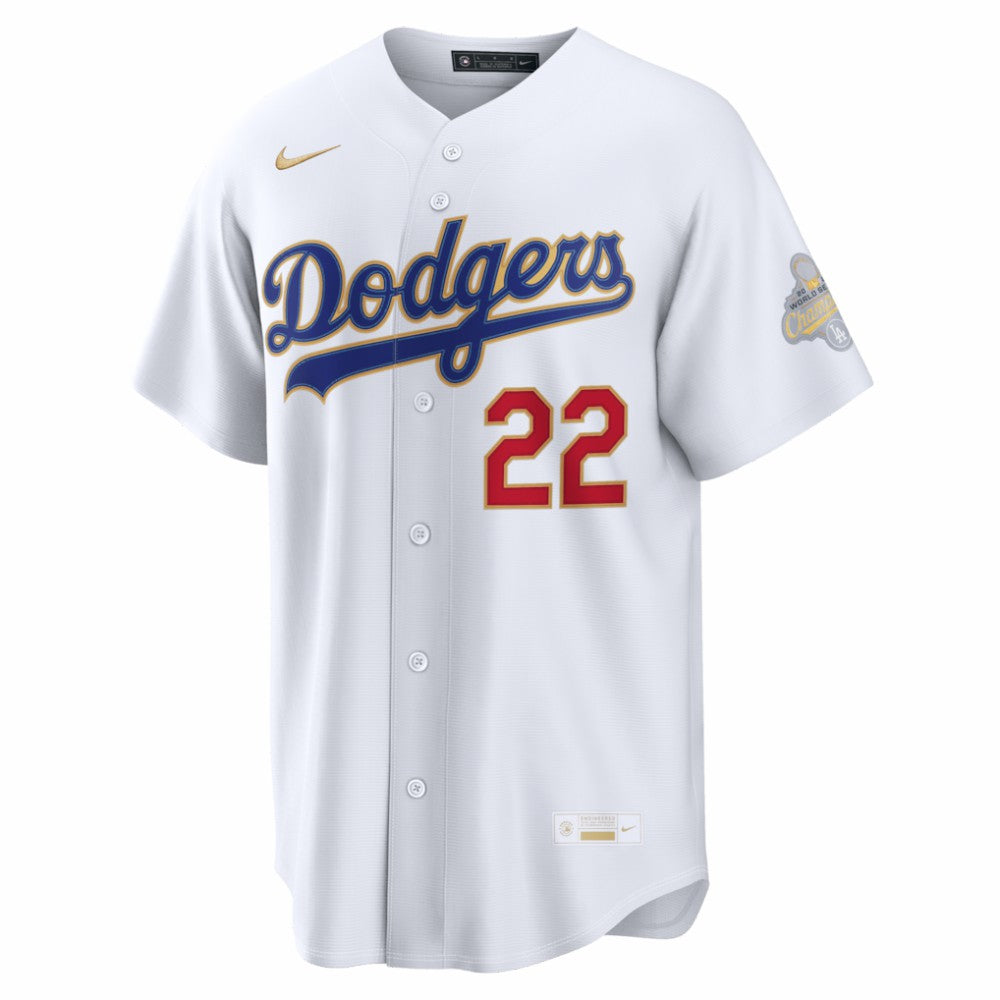 Clayton Kershaw Los Angeles Dodgers 2026 Gold Collection Stadium Jersey White
