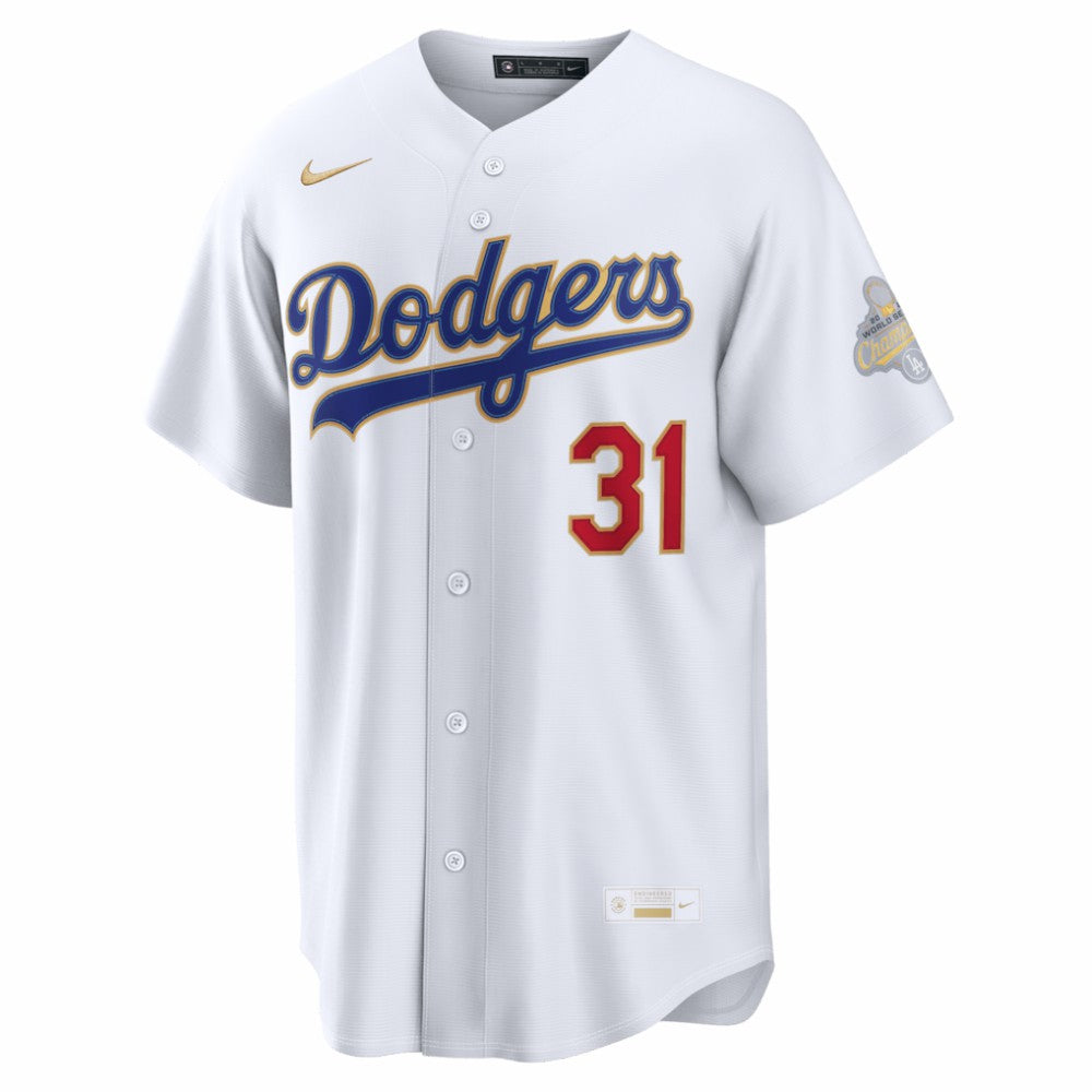 Tyler Glasnow Los Angeles Dodgers 2026 Gold Collection Stadium Jersey White