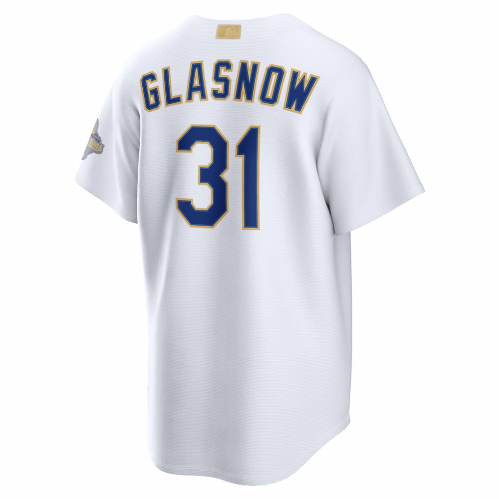 Tyler Glasnow Los Angeles Dodgers 2026 Gold Collection Stadium Jersey White
