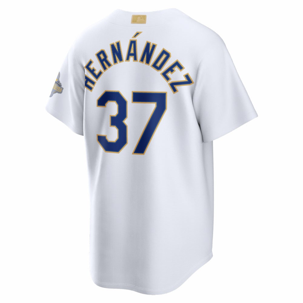 Teoscar Hernández Los Angeles Dodgers 2026 Gold Collection Stadium Jersey White