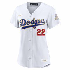 Clayton Kershaw Los Angeles Dodgers Women's 2026 Gold Collection Stadium Jersey White