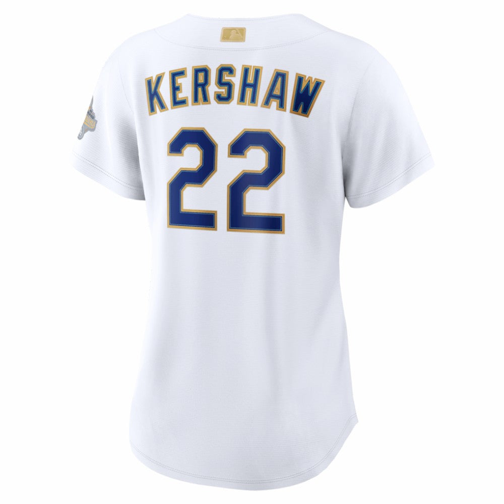 Clayton Kershaw Los Angeles Dodgers Women's 2026 Gold Collection Stadium Jersey White
