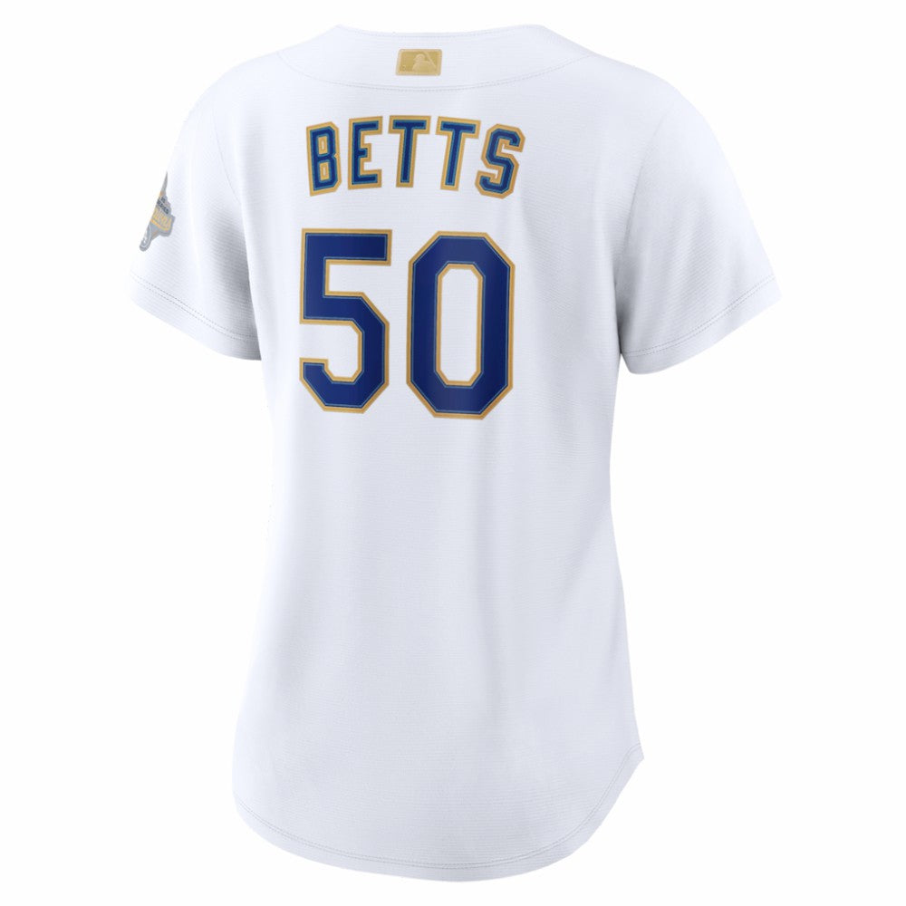 Mookie Betts Los Angeles Dodgers Women's 2026 Gold Collection Stadium Jersey White