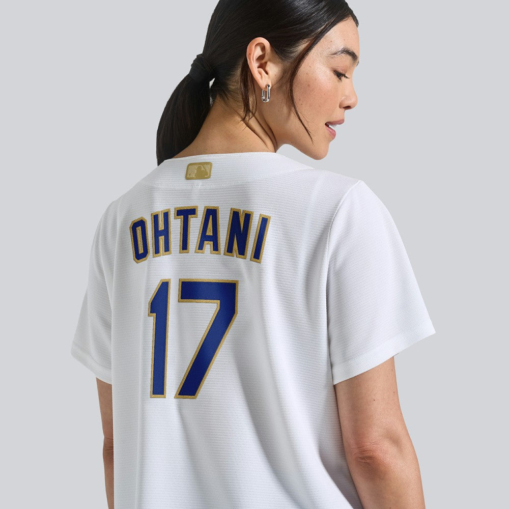 Shohei Ohtani Los Angeles Dodgers Women's 2026 Gold Collection Stadium Jersey White