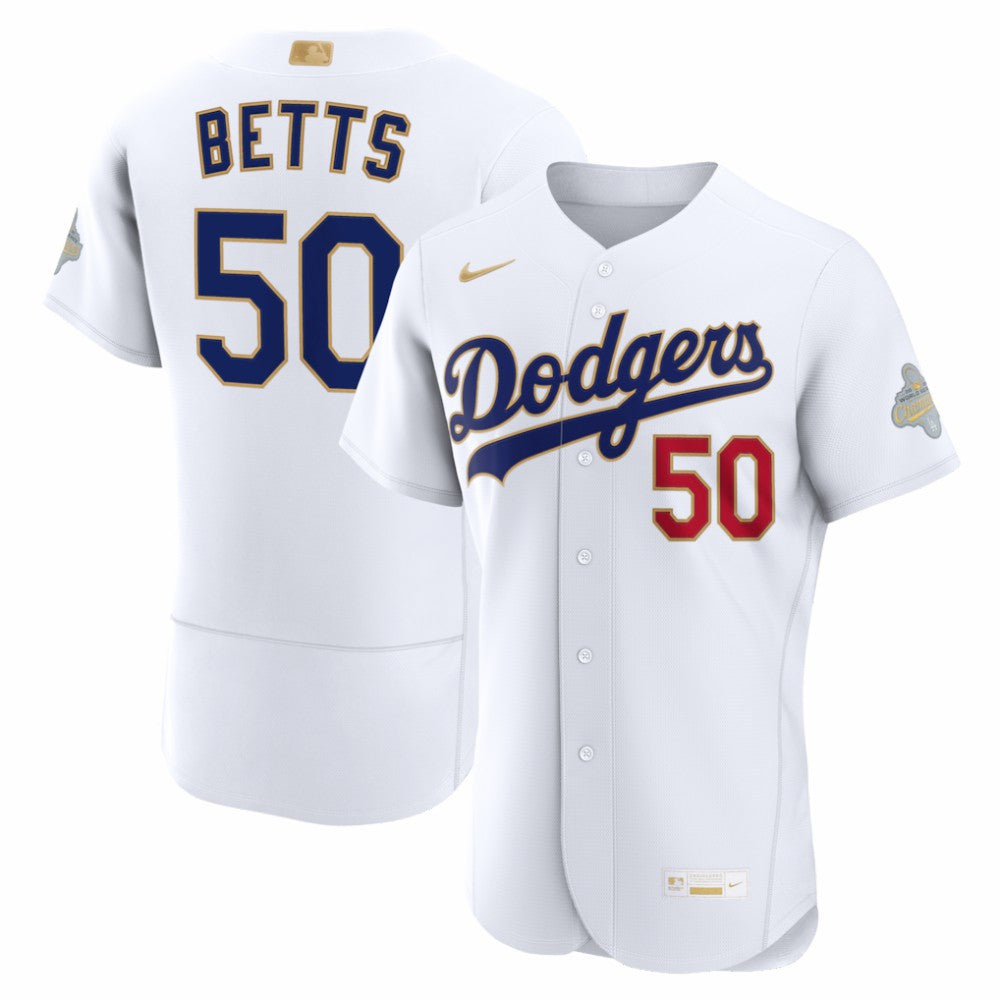 Mookie Betts Los Angeles Dodgers 2026 Gold Collection Authentic Jersey White