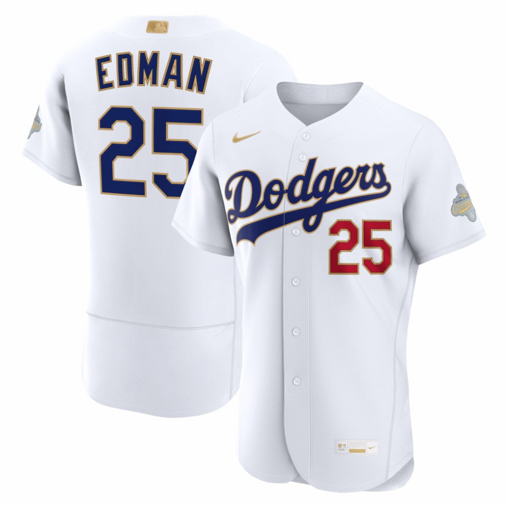 Tommy Edman Los Angeles Dodgers 2026 Gold Collection Authentic Jersey White