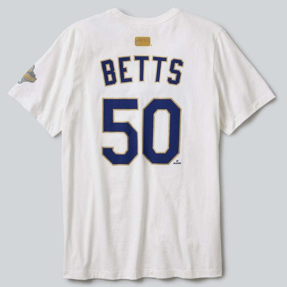 Mookie Betts Los Angeles Dodgers 2026 Gold Collection Name & Number T-Shirt White