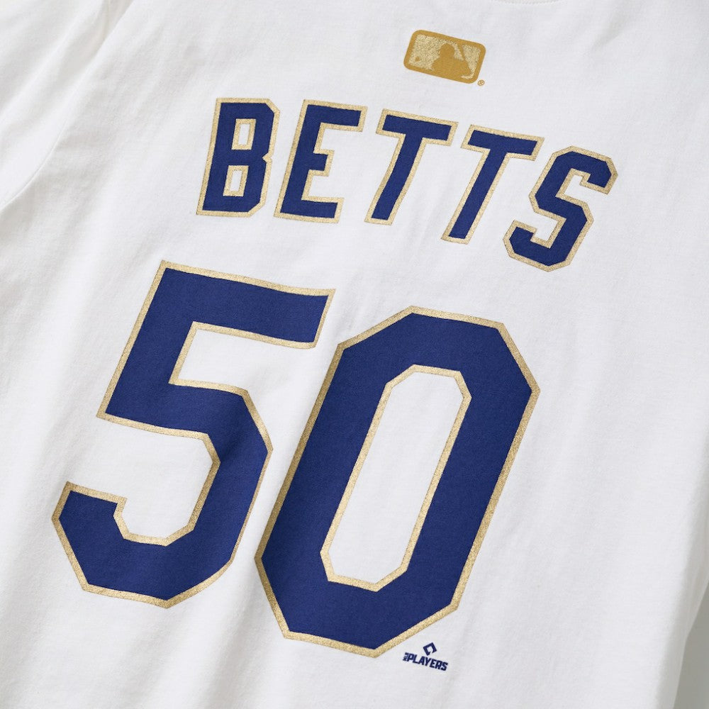 Mookie Betts Los Angeles Dodgers 2026 Gold Collection Name & Number T-Shirt White