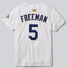 Freddie Freeman Los Angeles Dodgers 2026 Gold Collection Name & Number T-Shirt White