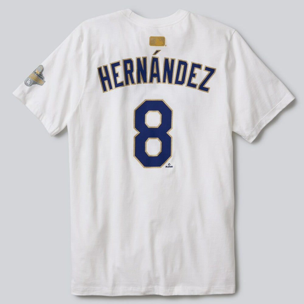 Enrique Hernández Los Angeles Dodgers 2026 Gold Collection Name & Number T-Shirt White